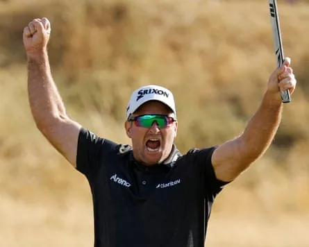 Ryan Fox celebrates after winning the Open on the final green