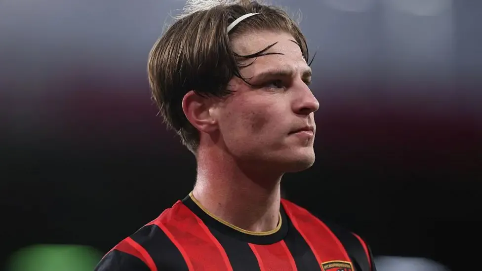 A close-up picture of Alex Scott during a Bournemouth match