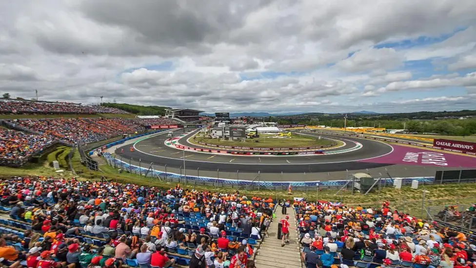 Spectators watching the Hungarian Grand Prix at the Hungaroring