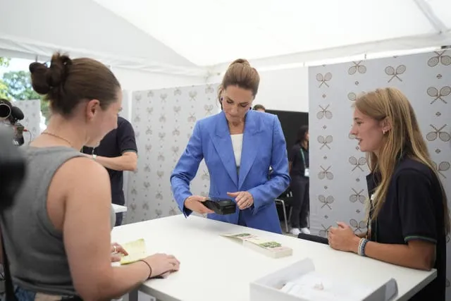 The Princess of Wales helped out in the ticket office at the start of the day (Andrew Matthews/PA)