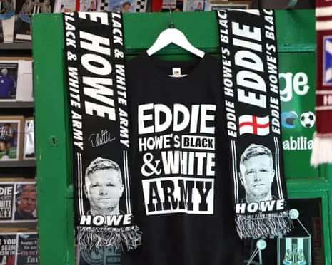 Eddie Howe scarves on sale outside St James' Park