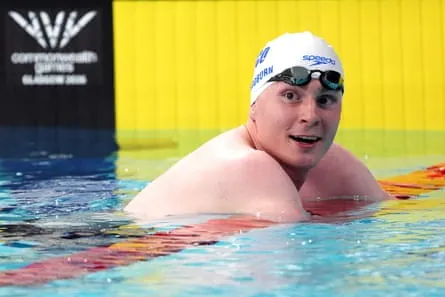 Archie Goodburn after the 50m breaststroke final