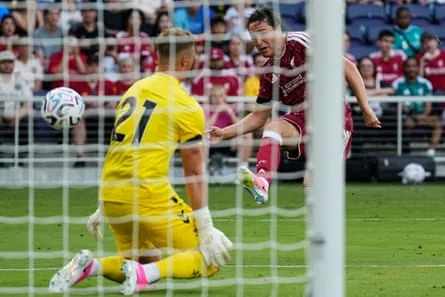 Federico Chiesa scores Liverpool’s third goal in the friendly win against Sunderland.