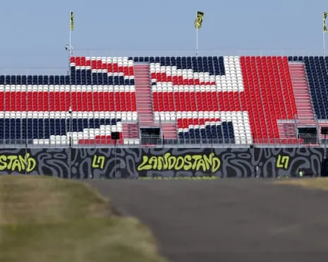 The newly constructed Lando Norris grandstand on show at the Silverstone circuit on Thursday.