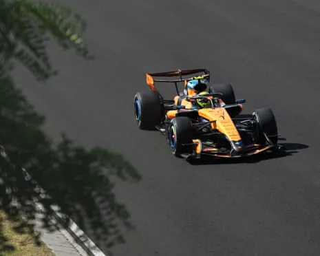 Lando Norris of McLaren on his way to winning the Hungarian Grand Prix.